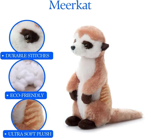 Miniatura 9 de The Petting Zoo Suricata de peluche, regalos para niños, animales salvajes del zoológico Onez, juguete de peluche de suricata de 12 pulgadas