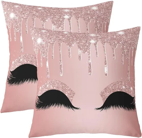 Miniatura 9 de Feelyou Juego de 2 fundas de almohada de leopardo de 16 x 16 pulgadas, fundas decorativas con estampado de guepardo, decoración del hogar, funda