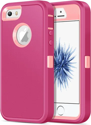 Miniatura 12 de Jelanry para iPhone 5/ 5S/ SE 1ª Generación (2016) Funda de uso rudo resistente a prueba de golpes de doble capa, carcasa protectora deportiva