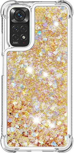 Miniatura 75 de Glitter Sparkle Moving Quicksand Flowing Cover para Xiaomi Redmi Note 10S Bling Liquid Clear Star Heart Silicona Bumper Funda transparente de goma a