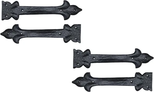 Miniatura 14 de Adonai Hardware Adonijah Bisagra falsa de aluminio para montaje frontal (6.5" x 12 Pack, Negro mate) para puertas de granero, puertas, armarios
