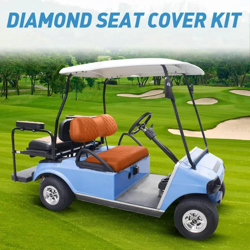 Miniatura 3 de NOKINS Juego de fundas de asiento de diamante para carrito de golf Club Car DS 2000.5 en adelante, se adapta a Club Car DS OEM estándar cojín