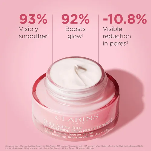 Miniatura 3 de Clarins Hidratante de día multiactivo con niacinamida Suaviza las líneas finas Aprieta visiblemente los poros Tono y textura uniformes