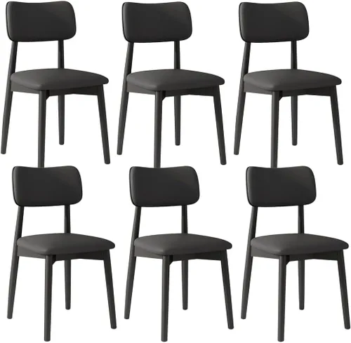 Miniatura 65 de YVYKFZD Solid Wood Dining Chairs, Kitchen Chairs Set with Curved Backrest, Leather Upholstered Dining Room Chair, Armless Living Room Chair, for