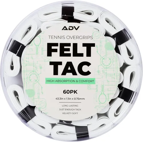 Miniatura 14 de ADV Dry - Cinta de agarre para raqueta de tenis, paquete de 12 y 30 unidades, cinta de agarre para raqueta de tenis FeltTac, cinta de agarre ultra