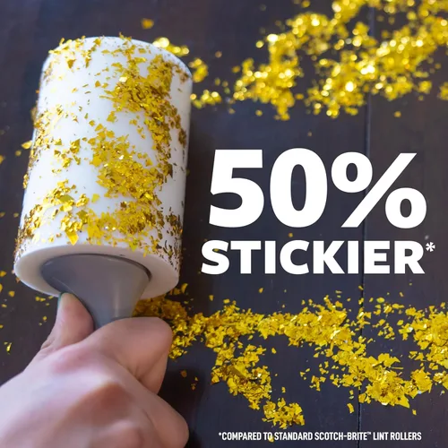 Miniatura 2 de Scotch-Brite Rodillo de pelusa Extreme Clean, 50% adhesivo*, resistente para eliminar residuos y pelo de mascotas en ropa, muebles, automóviles