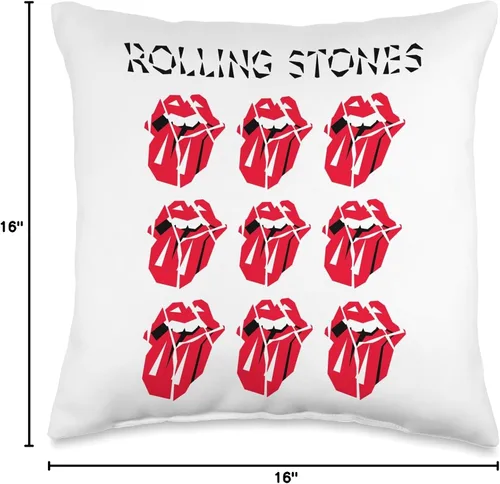 Miniatura 4 de The Rolling Stones - Almohada oficial HD con múltiples lenguas, 16 x 16 pulgadas, multicolor