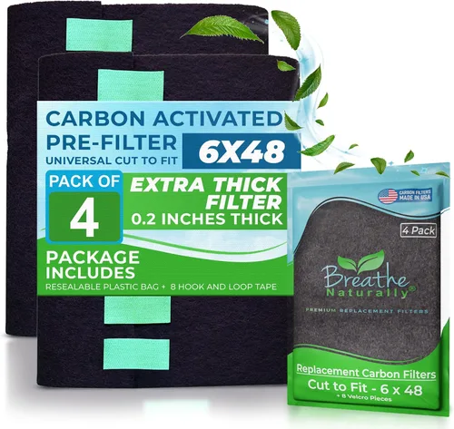 Miniatura 10 de Breathe Naturally Corte Universal para Adaptar Filtro de Aire de Carbón Activado – Filtros de Carbón de Repuesto – Lámina de Carbón de Prefiltro