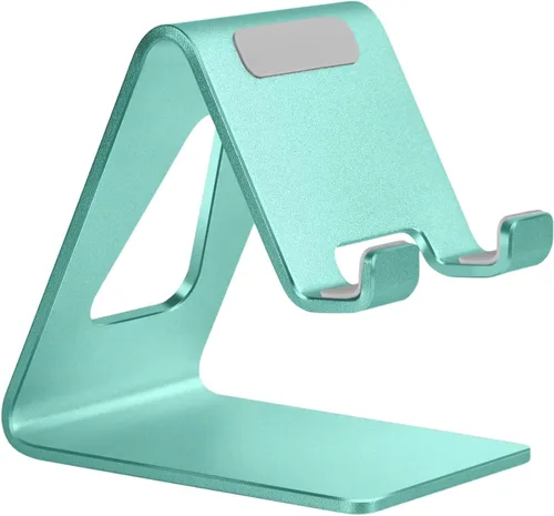 Miniatura 11 de Aoviho Soporte de teléfono celular para escritorio, soporte de teléfono de aluminio para iPhone 17 16 15 Pro Max, Samsung Galaxy, accesorios de Negro