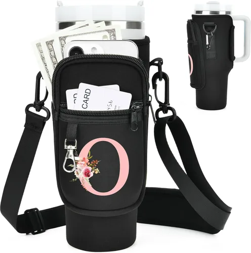 Miniatura 92 de Initial Water Bottle Holder with Strap for Stanley Cup Accessories 40 oz/Simple Modern Tumbler, Birthdays for Women Girls, Water Bottle Carrier Bag