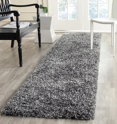 Miniatura 21 de SAFAVIEH Malibu Shag Collection - Alfombra decorativa, 3 x 5 pies, carbón, hecha a mano, sólida, 1.4 pulgadas de grosor, ideal para zonas de alto