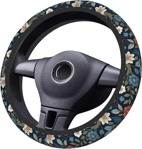 Miniatura 4 de Funda para volante de automóvil, ajuste universal, accesorios para el interior del automóvil para mujeres y hombres, 15 pulgadas, transpirable