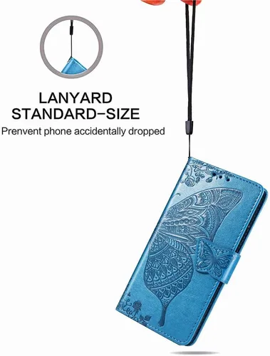 Miniatura 7 de Funda tipo cartera para Samsung Galaxy A32 5G, funda tipo cartera para Samsung A32 5G, piel sintética de alta calidad, con diseño de mariposas