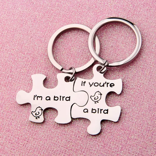 Miniatura 4 de If You're A Bird I'm A Bird Llavero The Notebook Movie Jewelry Llavero para parejas, regalo F-9PBI