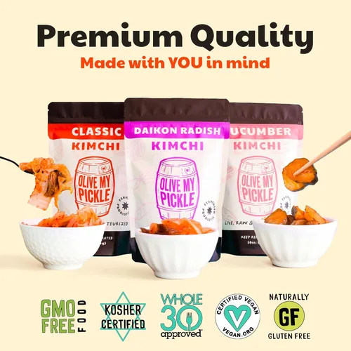Miniatura 3 de Olive My Pickle Kimchi Fermentado - 16 oz 1 paquete de kimchi de col de napa probiótico clásico Kimchi coreano fresco con probióticos naturales