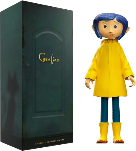 Super7 Supersize Coraline - Figura de acción de Coraline de 16 pulgadas con ropa de tela, coleccionables de películas clásicas y juguetes retro