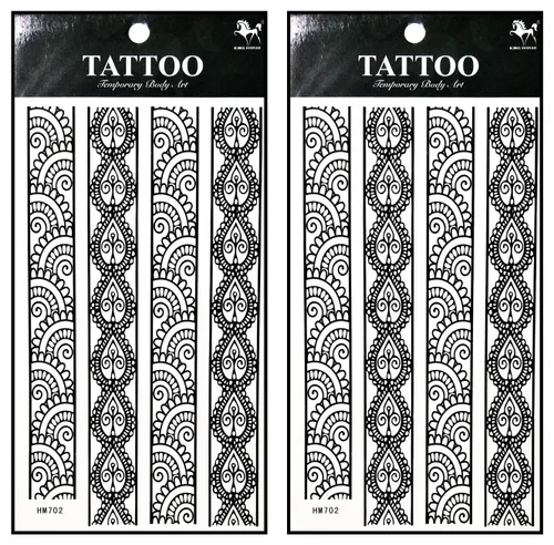 Miniatura 18 de Tatuajes 2 hojas de tatuaje temporal 3D negro mariposa líneas discontinuas para mujeres hombres espalda baja hombro cuello brazo tatuaje etiqueta