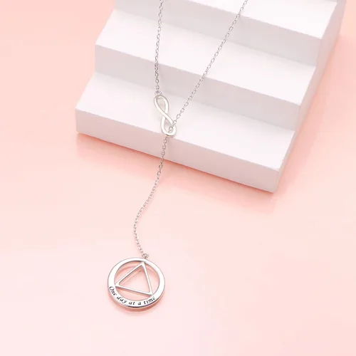 Miniatura 4 de Collar largo de plata de ley Larait Bar Y Lariat de cadena larga ajustable collar de regalo para ella, 30 pulgadas