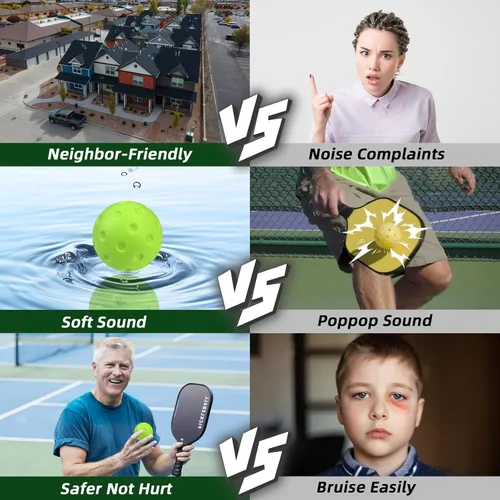 Miniatura 4 de MYKUJA Bolas de pickleball de espuma, bolas de espuma silenciosas para práctica de tenis y pickleball, bolas silenciosas para reducir el ruido
