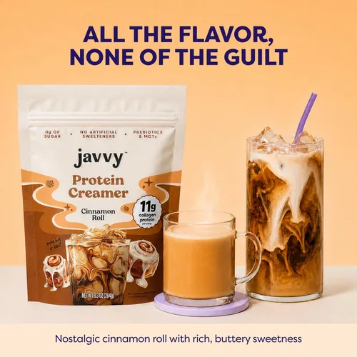 Miniatura 8 de Javvy Protein Coffee Creamer – Sugar Free Creamer with 11g of Collagen, MCT Oil, Keto Coffee Creamer Powder for Hair, Skin & Nail Support, Cinnamon