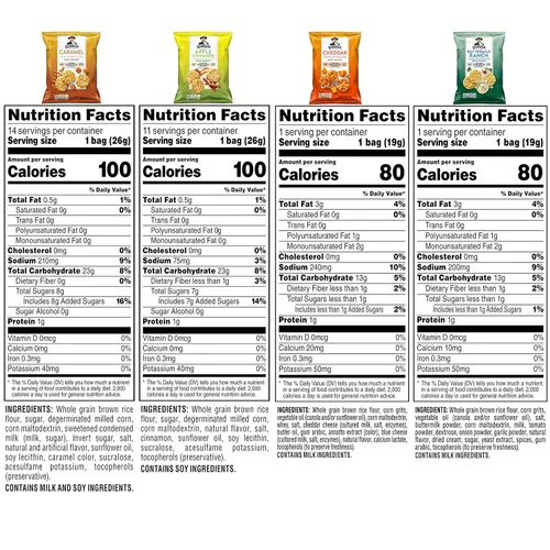 Miniatura 2 de Quaker - Patatas fritas de arroz, sin gluten, mezcla de variedad dulce y salada de 4 sabores, porción única, 19 g, paquete de 30