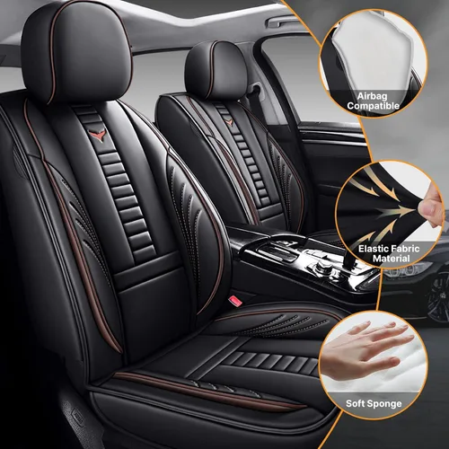 Miniatura 2 de 5 fundas impermeables de asiento de coche para Nissan Altima Hybrid 2008-2010, protectores de asiento delantero y trasero de piel sintética de alta