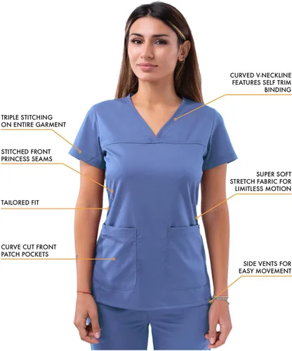 Miniatura 3 de Adar Pro - Ropa quirúrgica para mujer, camisa con cuello en V
