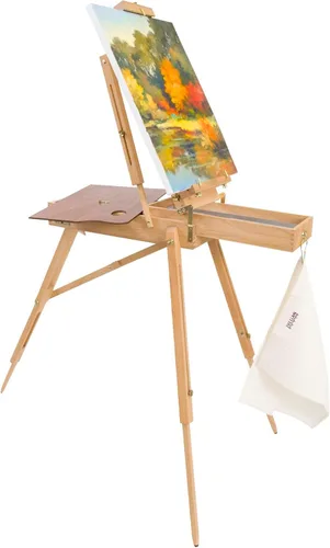 Miniatura 2 de Jullian Escort - Caballete de arte francés – Caballete de media caja para pintar lienzo – Caballete de pintura profesional con correa para el hombro