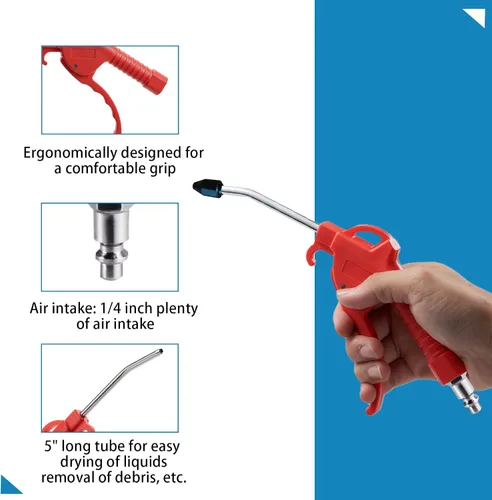 Miniatura 3 de Pistola de soplado de aire, pistola de soplado de boquilla de aire de 4 pulgadas, accesorios para compresor de aire y herramienta de limpieza