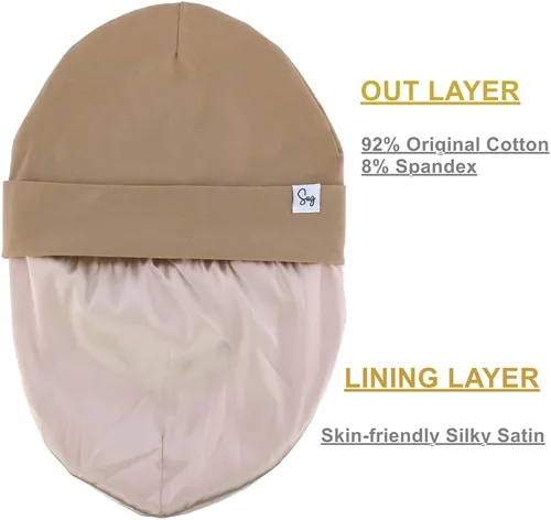 Miniatura 196 de Gorro de punto para recién nacido, para niños y niñas, con forro de satén sedoso, gorro para niños pequeños