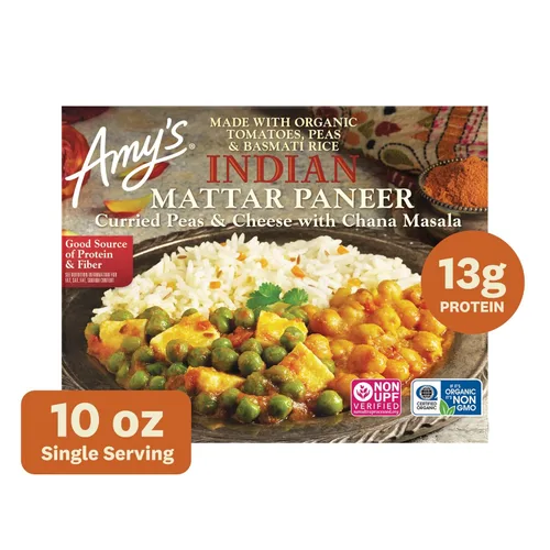 Miniatura 3 de Amy's Indian Mattar Paneer - Comida para microondas, 10 onzas