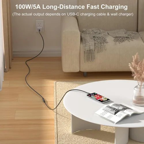 Miniatura 2 de OKRAY - Cable de extensión USB C de 3.3 pies USB 3.2 tipo C macho a hembra, carga rápida de 100 vatios/transferencia de datos de 10 Gbps/4K a 60 Hz