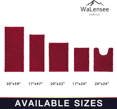 Miniatura 90 de Walensee Alfombra de baño antideslizante (24x17 pulgadas, rosa polvoriento) absorbente de agua, súper suave, lanuda de felpilla, lavable a máquina