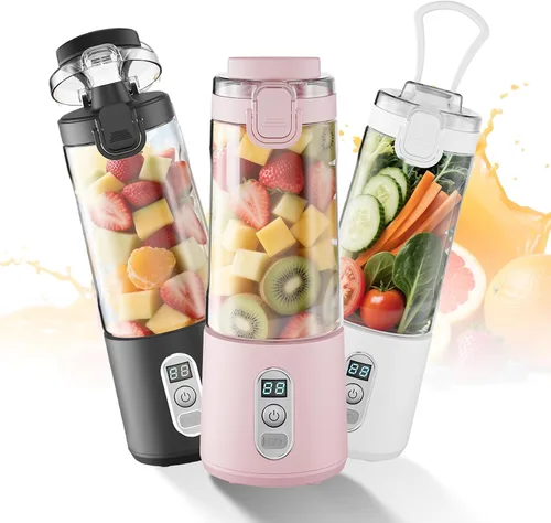 Taza eléctrica portátil para jugo, estilo de bebida directa, carga USB, mini licuadora inalámbrica de batidos, pantalla de batería, verduras,