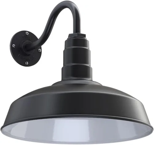 Miniatura 78 de Steel Lighting Co. Gardena - Luz de granero Montaje en pared al aire libre Cúpula de 16 pulgadas Cuello de cisne de 16 pulgadas Luz