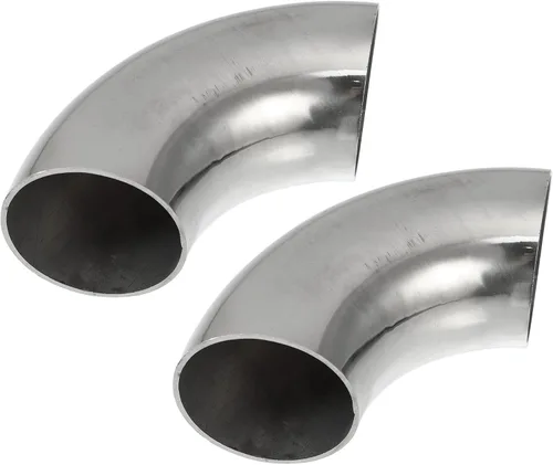 Miniatura 18 de X AUTOHAUX 2 piezas OD 2.25 pulgadas 90 grados 1.5mm de espesor Codo curvo de mandril SS304 de acero inoxidable tubo curvado para tubo de escape