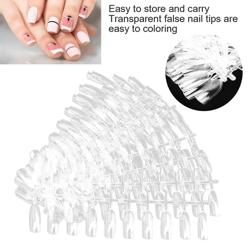 Miniatura 3 de 200 puntas de uñas postizas, puntas de uñas postizas transparentes, extensiones de uñas, palos de exhibición de uñas, puntas transparentes, tabla