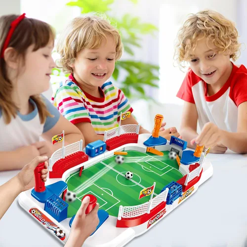 Miniatura 5 de Mini juego de mesa de futbolín para niños: juguete de regalos de fútbol para niños de 3, 4, 5, 6, 7, 8 a 12 años, juegos de mesa de fútbol deportivo