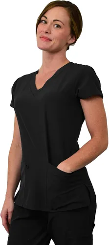 Miniatura 2 de Green Town Conjunto médico de enfermería GT 4FLEX para mujer, camiseta y pantalón, colores sólidos y estampados