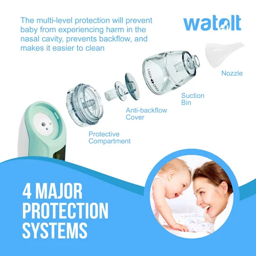 Miniatura 6 de Aspirador nasal para bebé – succión eléctrica de nariz para bebé – lechón automático para bebés – removedor de mucosidad para niños pequeños