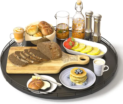 Miniatura 15 de Bandeja de baño de madera de roble de 12 pulgadas para mostrador, bandeja de tocador para perfume, loción, velas, maquillaje, joyería, fregadero
