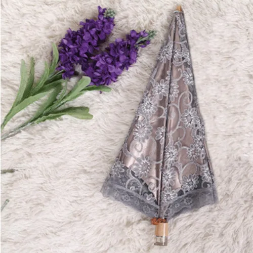 Miniatura 18 de Orgrimmar Sombrilla de encaje para mujer, protección anti-UV, UPF 50+, paraguas plegable ligero y portátil (negro)