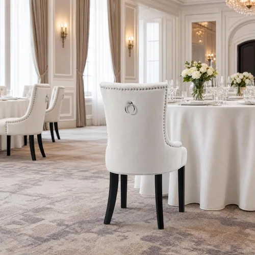 Miniatura 9 de Juego de 4 sillas de comedor modernas de mediados de siglo, sillas decorativas de terciopelo, sillas Parsons tapizadas, sillas laterales
