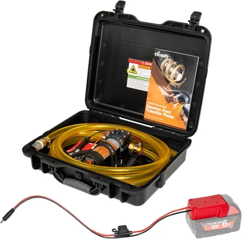 Miniatura 15 de Kit de bomba de transferencia de combustible Steauty 12V 75W, mueve hasta 110 galones de gasolina o diésel por hora, con tubo de combustible de alta