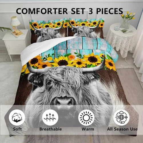Miniatura 3 de Axolotl Juego de edredón de tigre individual para niños, juego de ropa de cama de animales salvajes para hombres, juego de edredón de mandala