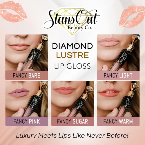 Miniatura 6 de StansOut Beauty Diamond Lustre Fancy Bare - Brillo de labios hidratante Bonitos colores suaves hidratantes nude Tonos para naturalmente
