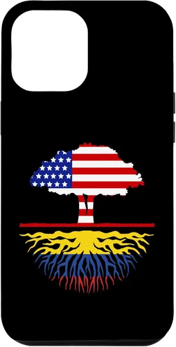 Miniatura 10 de Funda para iPhone 12 mini con diseño de raíces colombianas cultivadas en Estados Unidos y Colombia, con bandera de Estados Unidos