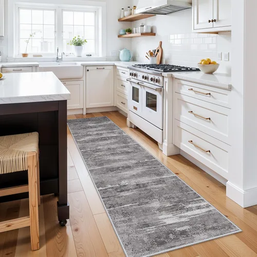 Miniatura 72 de Alfombra lavable para pasillo de 3 x 12 pulgadas, alfombras abstractas modernas con parte trasera antideslizante, alfombra ultra suave para cocina