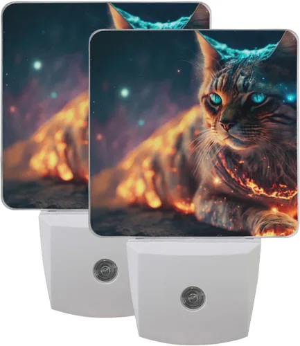 Miniatura 7 de Paquete de 2 luces de noche decorativas con sensor de atardecer a amanecer, lámpara de noche LED, enchufe de 3 × 4.5 × 1.4 pulgadas