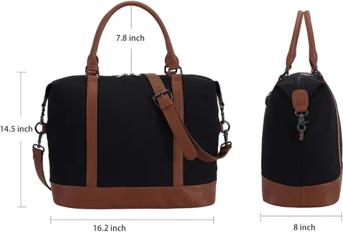 Miniatura 27 de BLUBOON Bolsas de viaje con cremallera, bolsa de lona para mujer, bolsa de fin de semana para mujer, bolsa de lona para llevar en la bolsa de lona